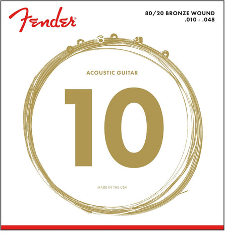 Fender 80/20 Bronze Acoustic Strings, Ball End, 70XL
