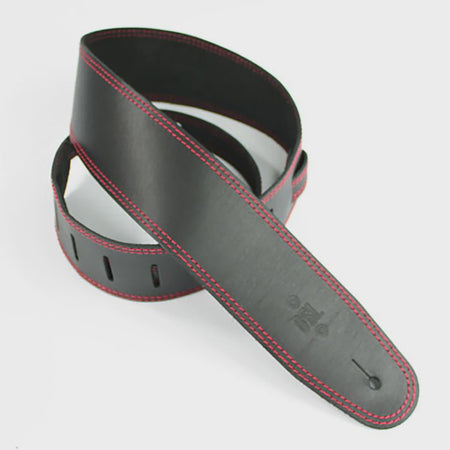 2.5 INCH SINGLE LAYER STRAP BLACK/RED STITCH SGE25-15-6