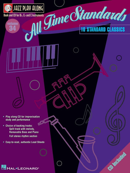 ALL TIME STANDARDS JAZZ PLAYALONG V34 BK/CD