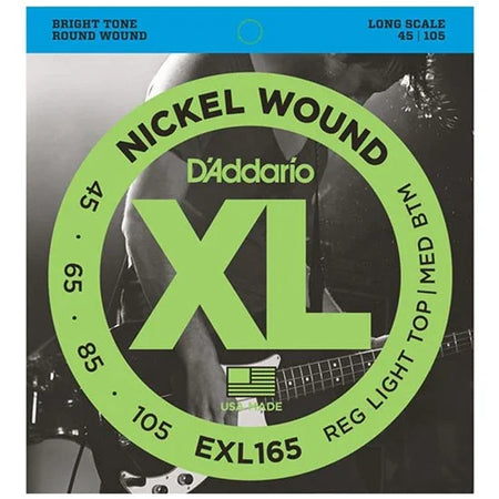 D'Addario EXL165 Nickel Wound Bass Guitar Strings - Custom Light Long Scale (45-105)