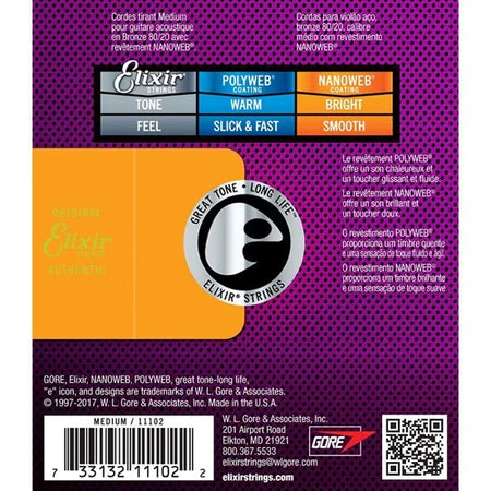 Elixir Acoustic Nano Phos Bronze Xtra Lite #16002 10/47