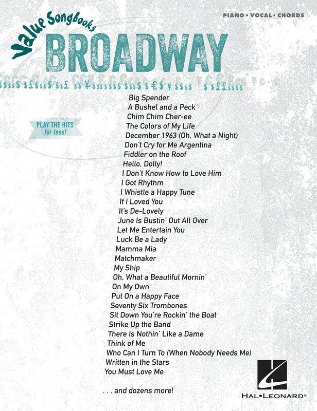 VALUE SONGBOOKS BROADWAY PVG