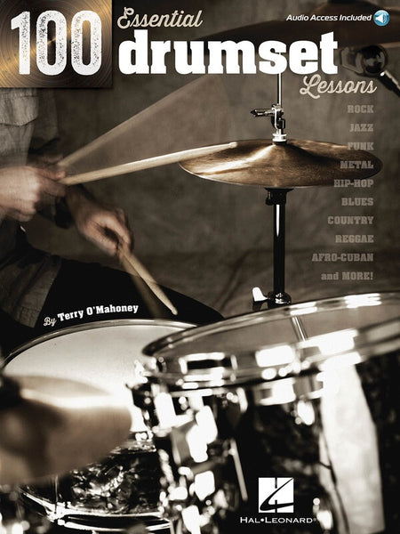 100 ESSENTIAL DRUMSET LESSONS BK/OLA