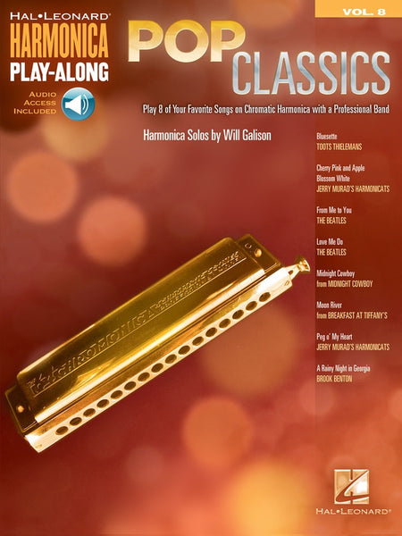 POP CLASSICS HARMONICA PLAYALONG V8 BK/OLA
