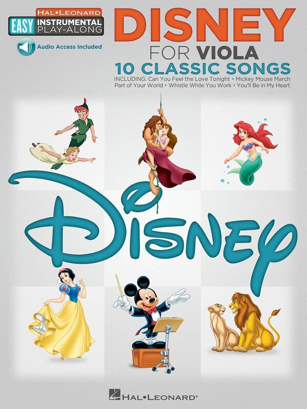 DISNEY FOR VIOLA EASY INSTRUMENTAL PLAYALONG BK/OLA