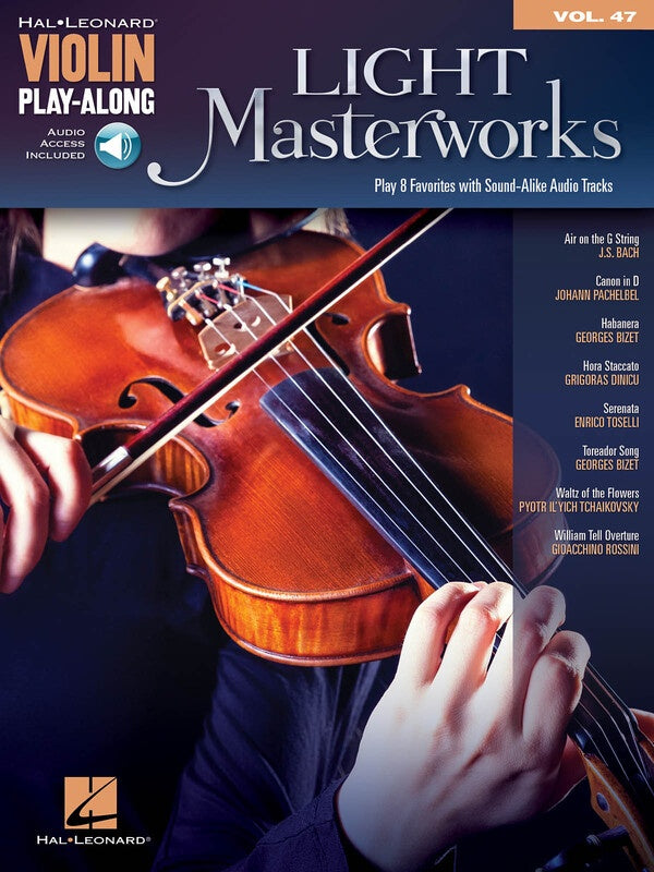 LIGHT MASTERWORKS VIOLIN PLAY ALONG V47 BK/AOL
