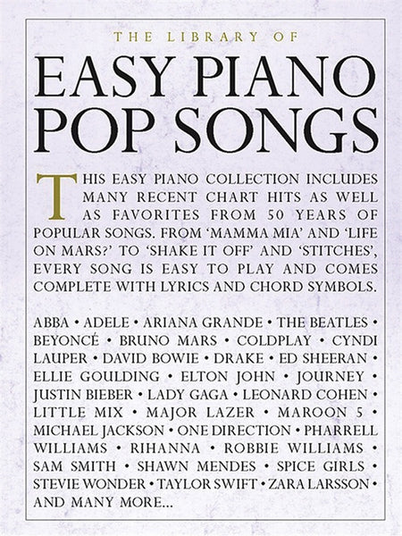 LIBRARY OF EASY PIANO POP SONGS