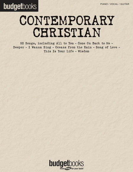 BUDGET BOOKS CONTEMPORARY CHRISTIAN PVG