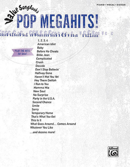 VALUE SONGBOOKS POP MEGAHITS PVG