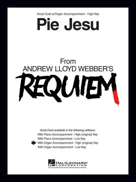 PIE JESU VOCAL DUET HIGH VOICE/ORGAN