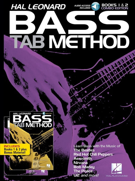 HAL LEONARD BASS TAB METHOD COMBO EDITION 1/2 BK/OLA