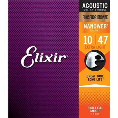 Elixir Acoustic Nano Phos Bronze Xtra Lite #16002  10/47