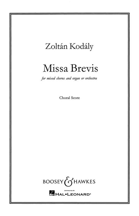 MISSA BREVIS CHORAL SCORE CHORUS PARTS ONLY