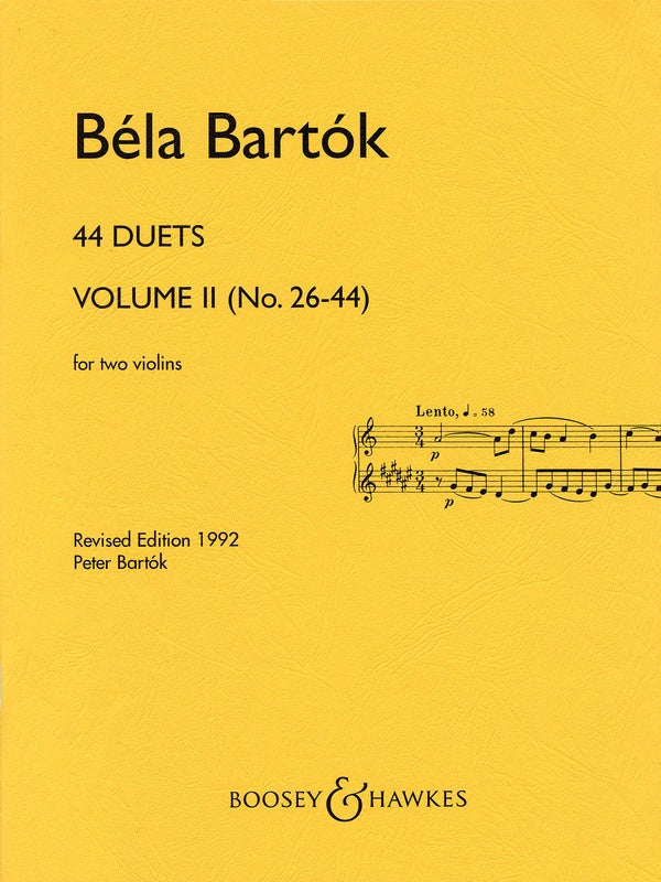 BARTOK - 44 VIOLIN DUETS VOL 2