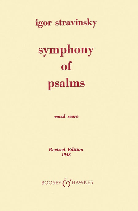 STRAVINSKY - SYMPHONY OF PSALMS VOCAL SCORE