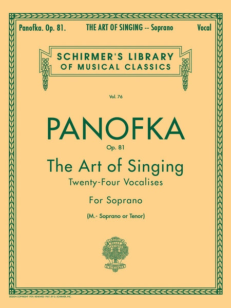 PANOFKA - THE ART OF SINGING OP 81 SOPRANO
