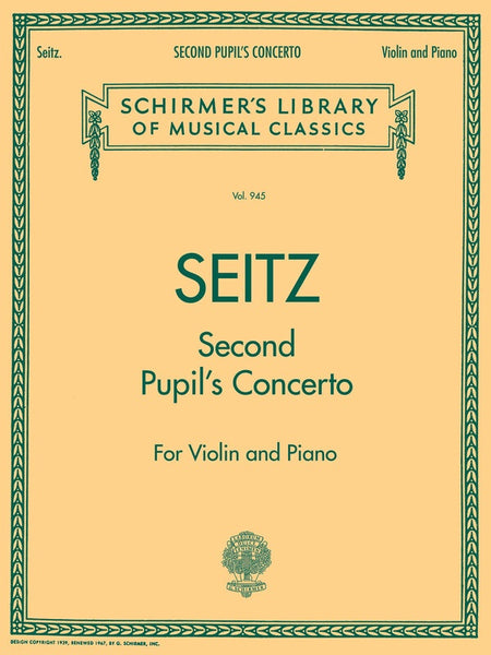 SEITZ - PUPILS CONCERTO NO 2 G OP 13 VIOLIN/PIANO