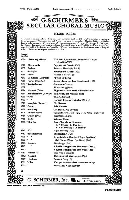 SAM WAS A MAN SA OR TB