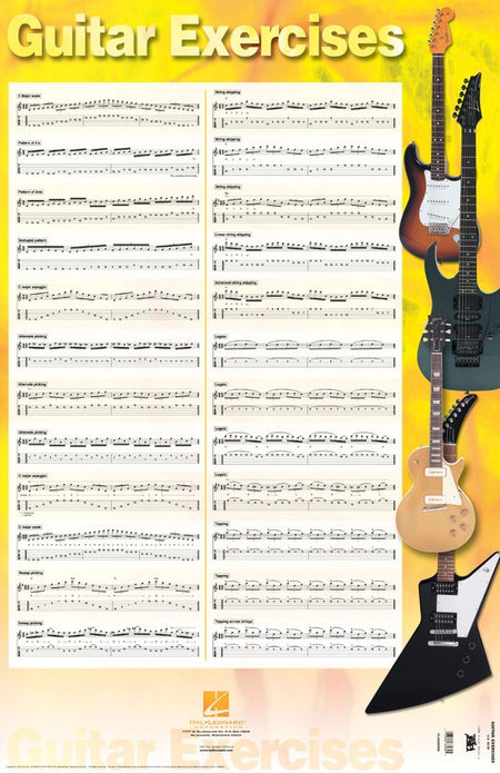 GUITAR EXERCISES POSTER 22 X 34