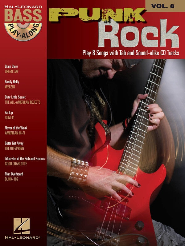 PUNK ROCK BASS PLAY ALONG BK/CD V8