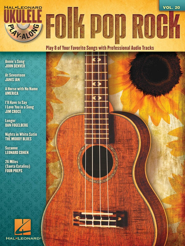 FOLK POP ROCK UKULELE PLAY ALONG BK/CD V20