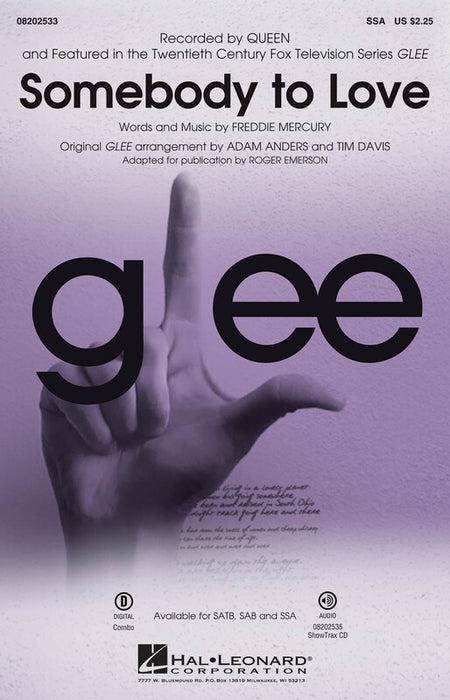 SOMEBODY TO LOVE FROM GLEE SSA