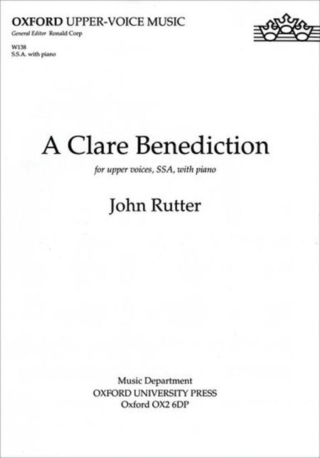 CLARE BENEDICTION SSA