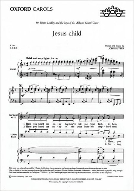 JESUS CHILD SATB/PNO
