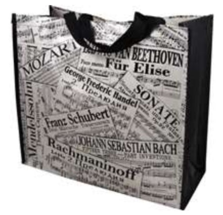 SHEET MUSIC COLLAGE TOTE BAG