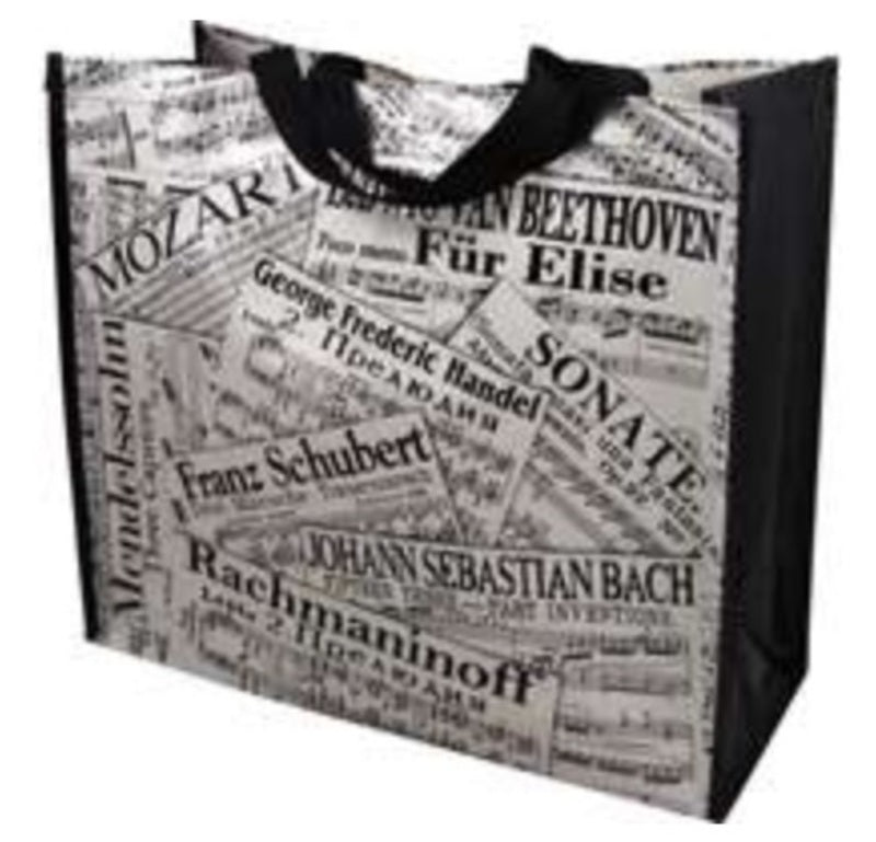 SHEET MUSIC COLLAGE TOTE BAG