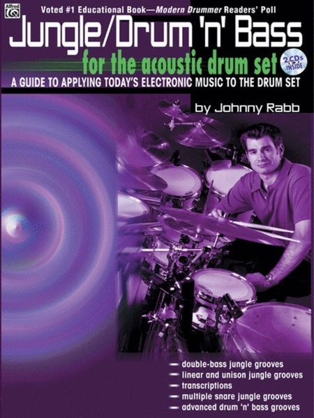 JUNGLE/DRUM N BASS FOR ACOUSTIC DRUM SET BK/CD