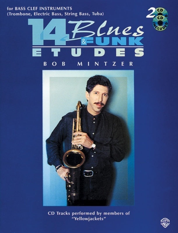 MINTZER - 14 BLUES & FUNK ETUDES BASS CLEF INSTR BK/2CDS