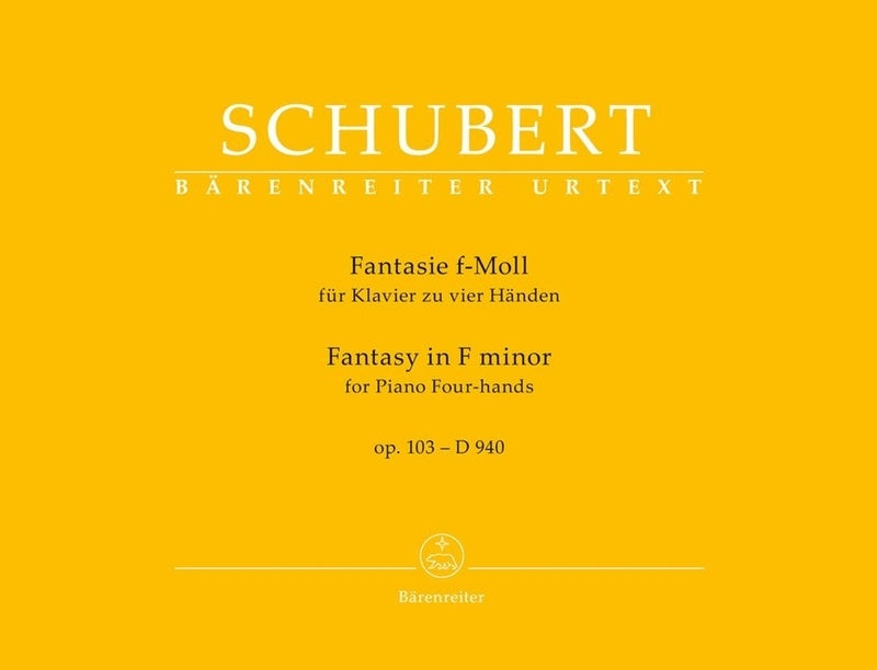 SCHUBERT - FANTASY F MINOR OP 103 D 940 FOR PIANO DUET