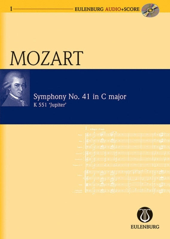 MOZART - SYMPHONY NO 41 C K 551 JUPITER STUDY SCORE BK/CD