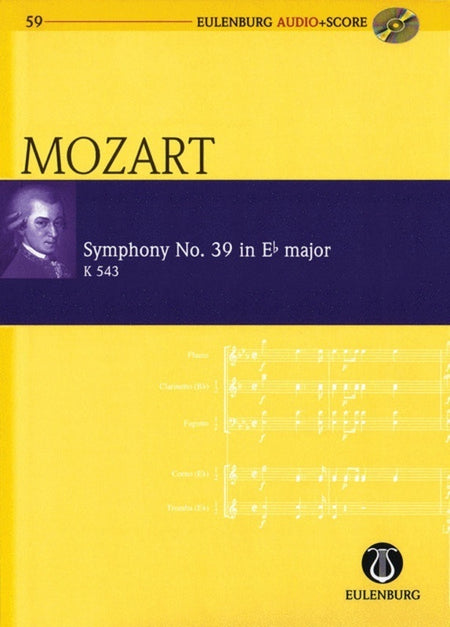 MOZART - SYMPHONY NO 39 E FLAT K 543 STUDY SCORE BK/CD