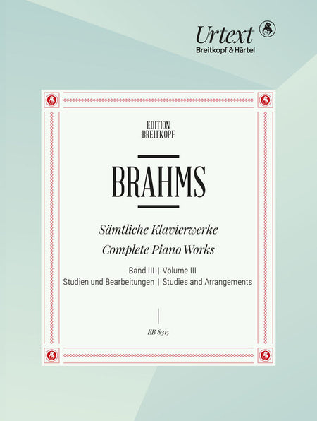 BRAHMS - COMPLETE PIANO WORKS VOL 3