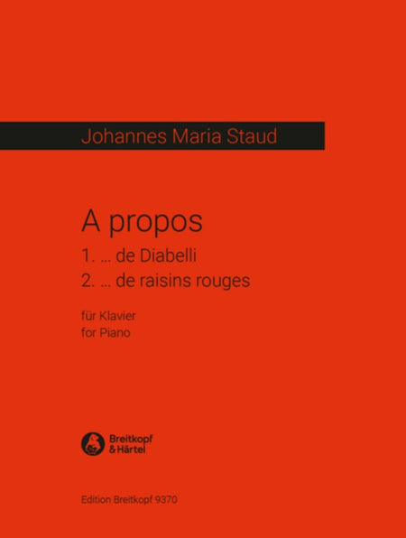 STAUD - A PROPOS FOR PIANO