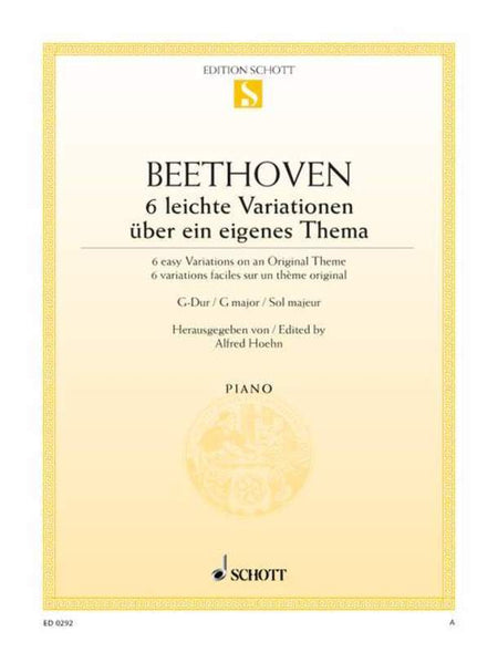 BEETHOVEN - 6 EASY VARIATIONS G WOO 77 PIANO
