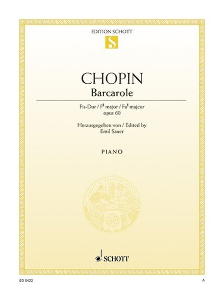 CHOPIN - BARCAROLLE F SHARP MAJOR OP 60 PIANO