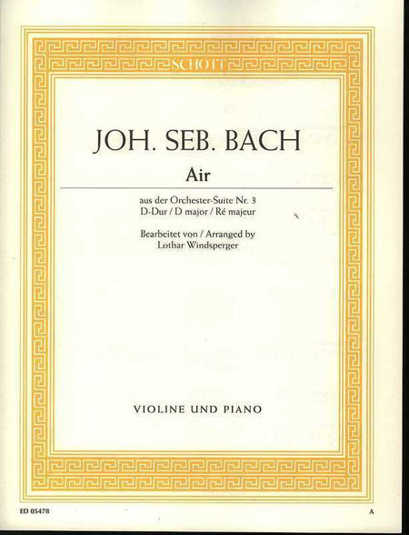 BACH - AIR ON THE G STRING VIOLIN/PIANO