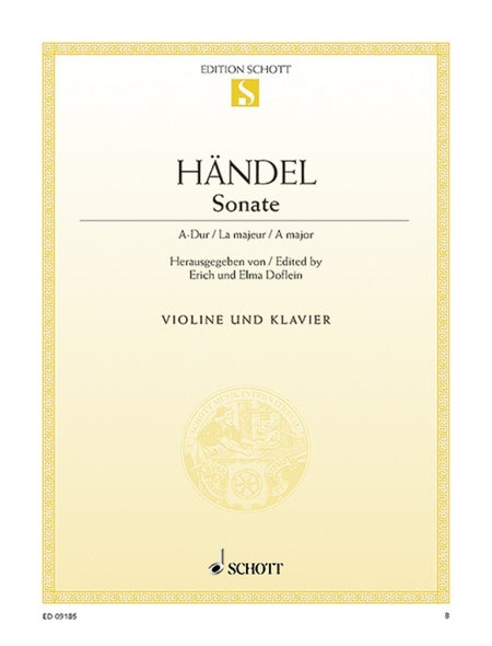 HANDEL - SONATA A MAJOR NO 3 VIOLIN/PIANO
