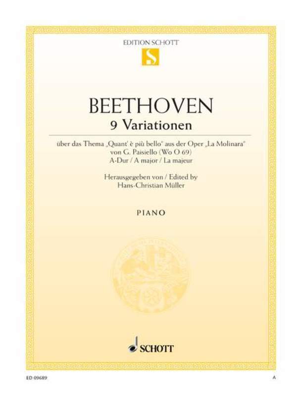 BEETHOVEN - 9 VARIATIONS ON THEME OF PAISIELLO PIANO