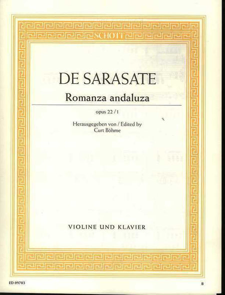 SARASATE - ROMANZA ANDALUZA OP 22 NO 1 VIOLIN/PIANO