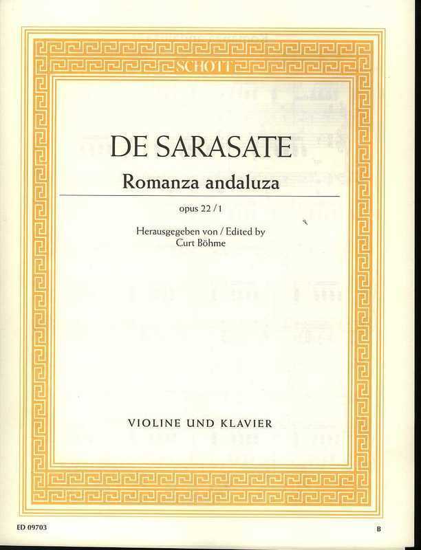 SARASATE - ROMANZA ANDALUZA OP 22 NO 1 VIOLIN/PIANO