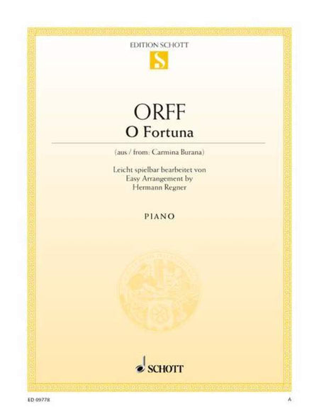 O FORTUNA FROM CARMINA BURANA EASY PIANO