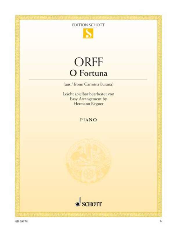 O FORTUNA FROM CARMINA BURANA EASY PIANO