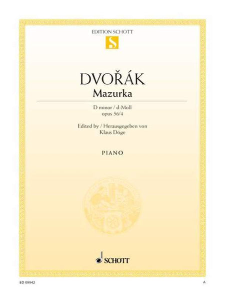 DVORAK - MAZURKA D MINOR OP 56 NO 4 PIANO