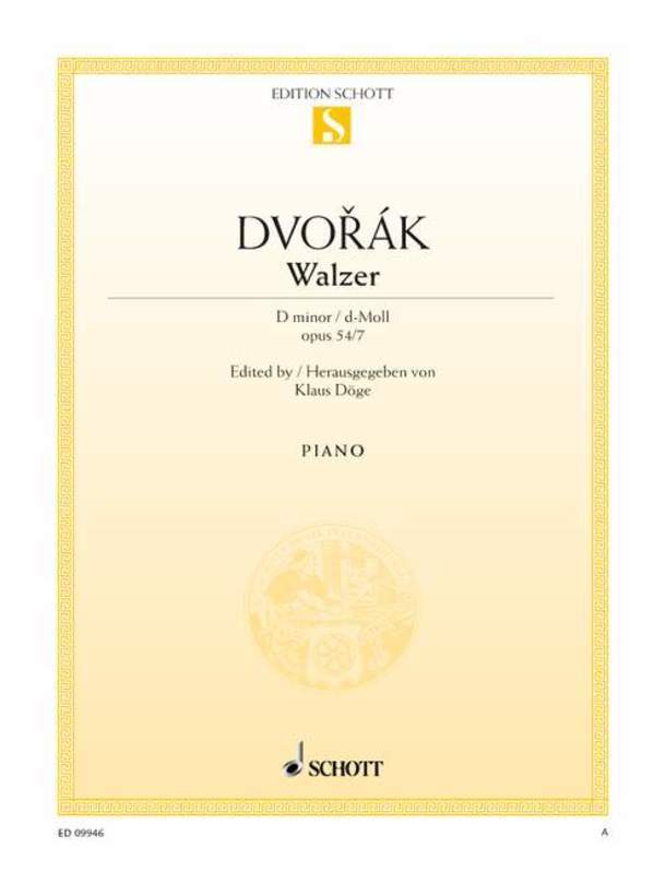 DVORAK - WALTZ D MINOR OP 54 NO 7 PIANO