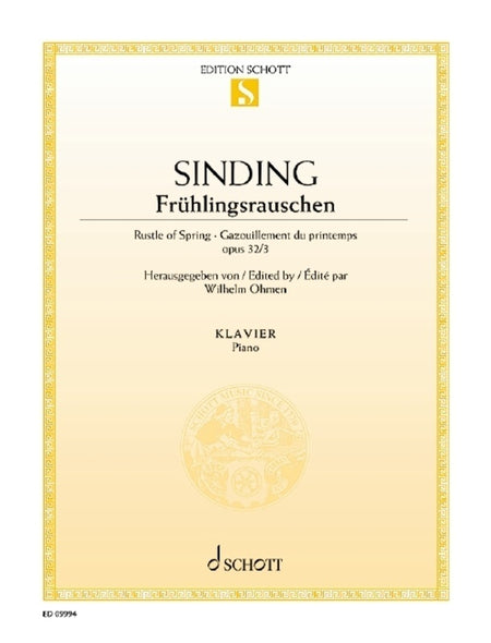 SINDING - RUSTLE OF SPRING OP 32 NO 3 FOR PIANO