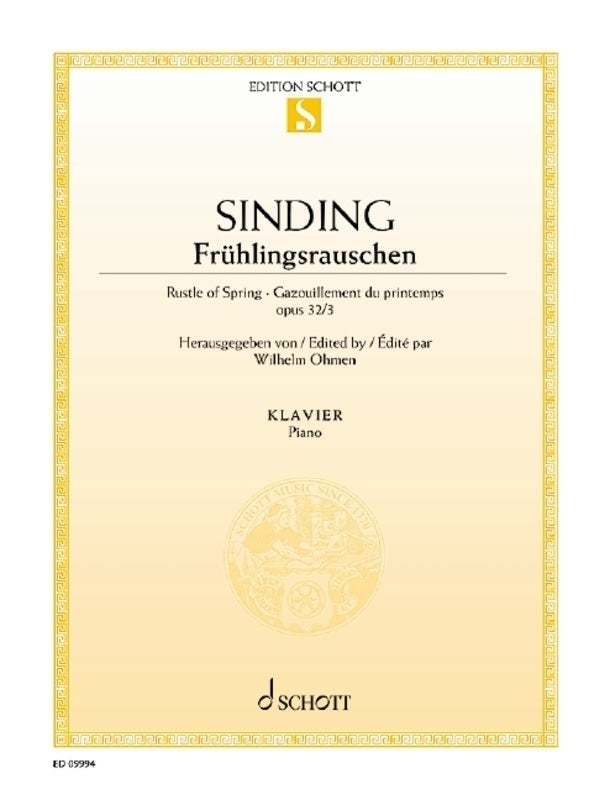 SINDING - RUSTLE OF SPRING OP 32 NO 3 FOR PIANO
